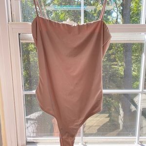 Square neck Tan Bodysuit